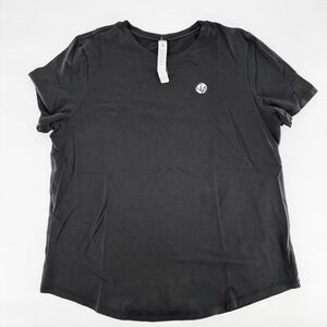 LULULEMON Love Crew Black T-Shirt Size 12 Pima Cotton CLA Embroidered Logo
